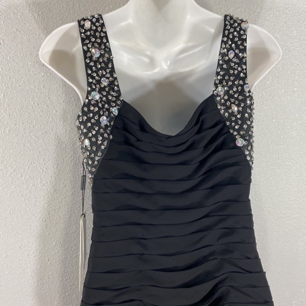 NWT JJ’s House black tiered jewel strap mini dress 4 I8 - Picture 9 of 13